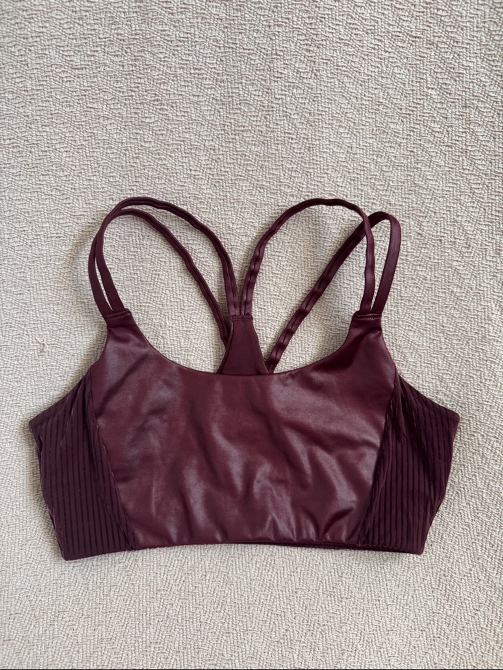 Fabletics Wine Double-Strap Sports Bra